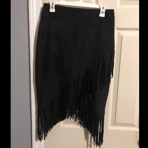 EXPRESS Faux Suede Fringed Skirt NWT - 8
